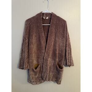 Moth Anthropologie Chenille Cardigan Womens XS Oversized Cozy Chunky Pockets SS